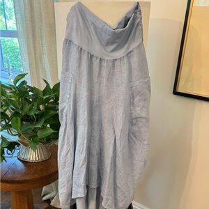 Inizio Linen Blend Blue Skirt